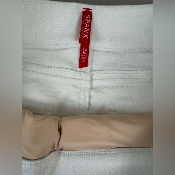 Spanx Shapewear everywhere White High-Waisted raw hem jeggings size XL lined - Picture 7 of 12